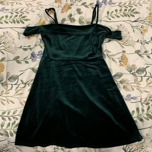 Dark green lulus off the shoulder dress